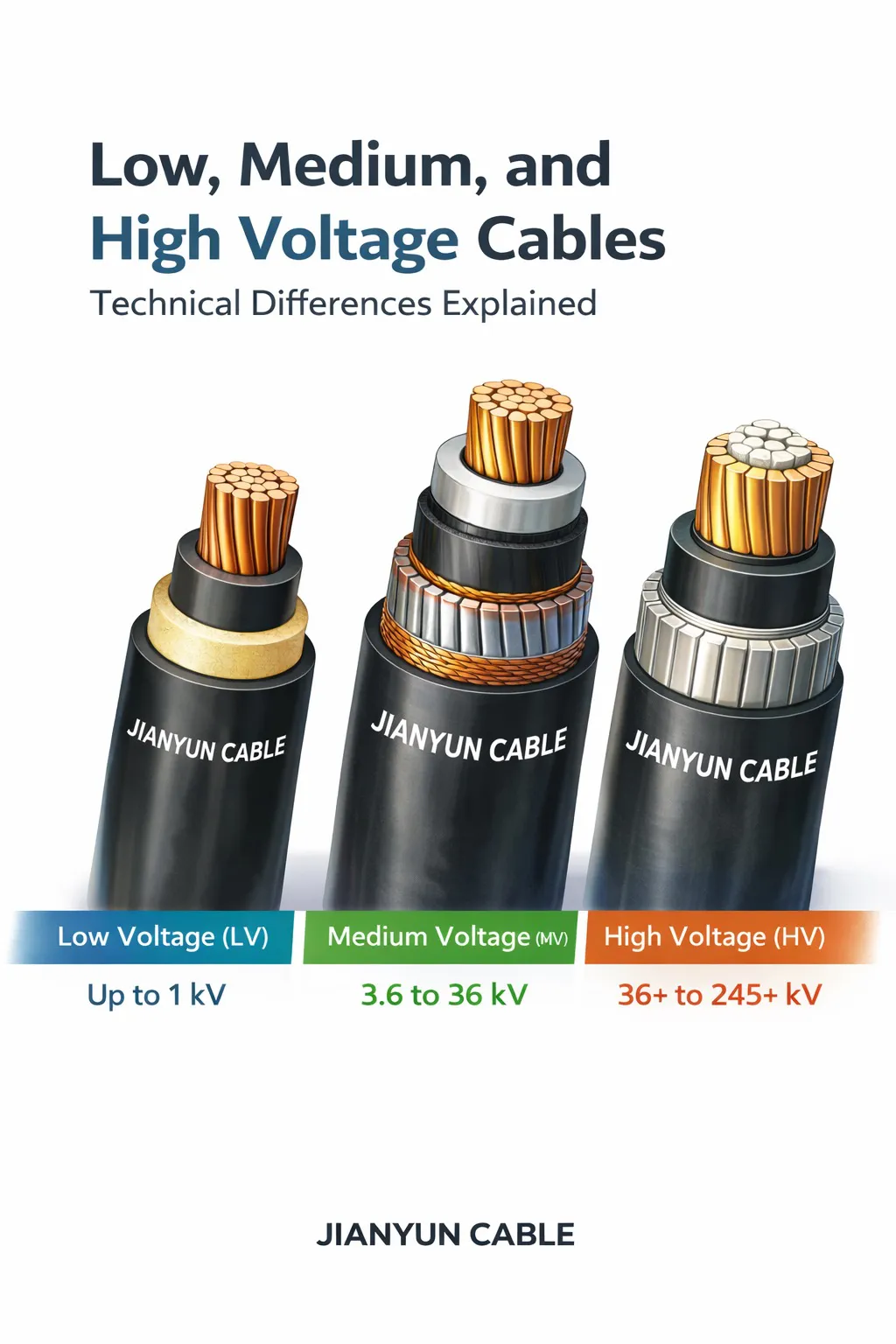 Low, Medium, and High Voltage Cables