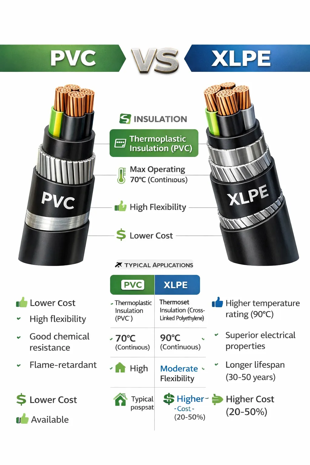 PVC vs XLPE cable